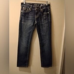 Miss Me BLue Jeans Women's 29X28 Sunny Skinny Thick Stitch Stretch Straight